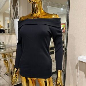 bebe Black Off-Shoulder Sweater